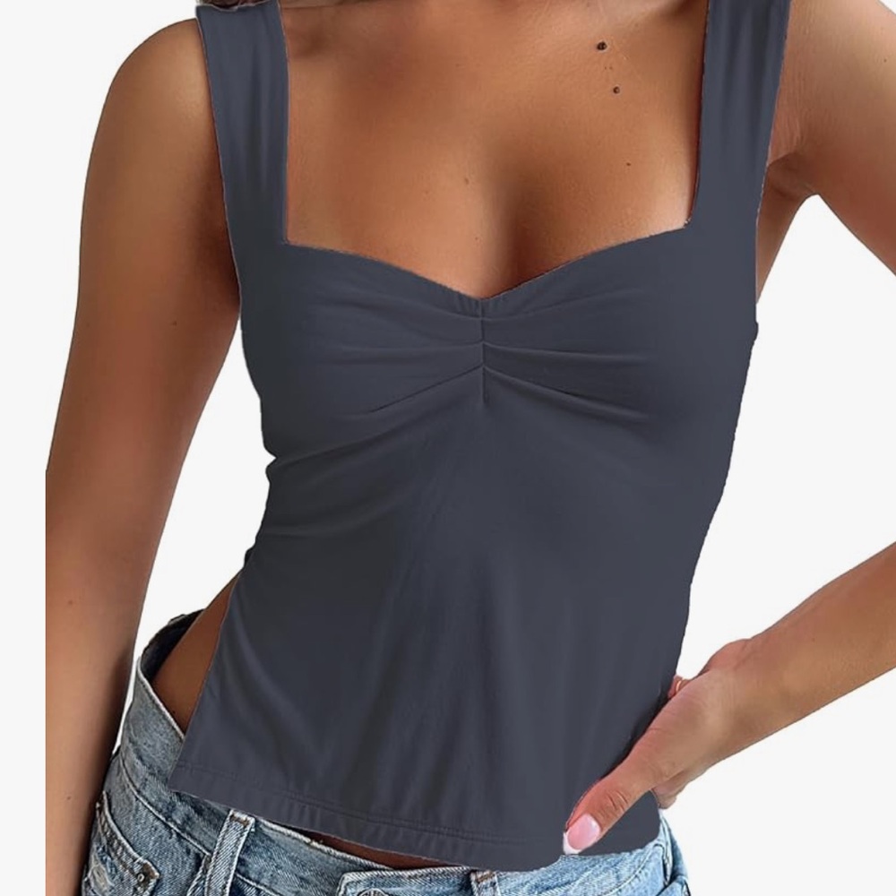 Grey Side Slit Amazon Tank Top